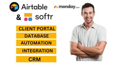 I will Airtable, Airtable Interface, Airtable Automation, Airtable Database, and Softr