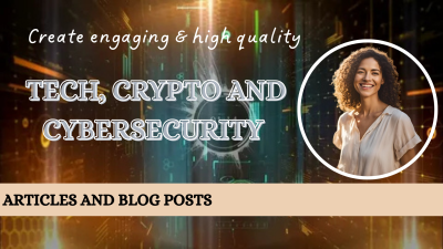 I will write high quality SEO blog posts and articles on tech, cybersecurity, and crypto