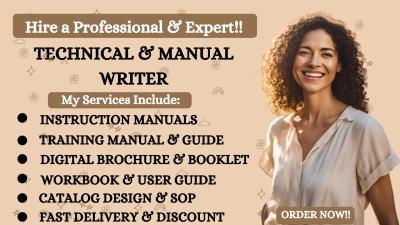 I will create design instruction manual digital brochure booklet product catalog