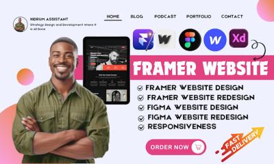 I will frame website Figma to Framer, Framer to Webflow, and create Framer forms
