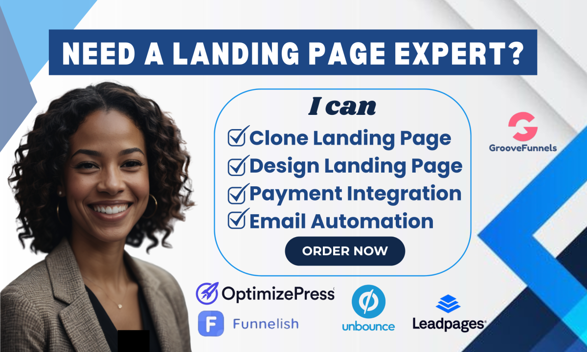 I Will Clone or Build Landing Page on Unbounce, Funnelish, OptimizePress, Leadpages
