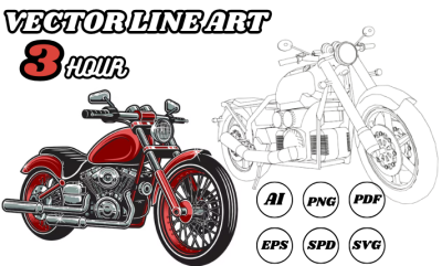 I will draw motorbike vector art line art line drawing vector tracing vector logo