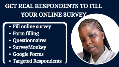 I will gather 500 USA respondents to fill online survey form, Google Forms, and polls