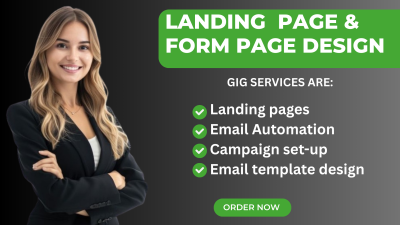 I Will Design Landing Page, Sign Up Form, Form Page, and Web Pages