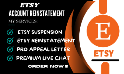 I will reinstate your suspended Etsy account with Etsy appeal letter, Etsy live chat