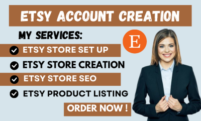I will create unsuspended Etsy account, create Etsy seller account, and set up your Etsy shop