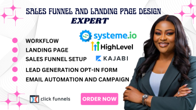 I will design Systeme.io, Salesforce Funnel, Clickfunnels, GoHighLevel, Kajabi Site & Funnel Design