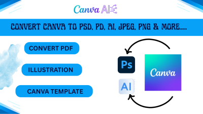 I Will Redesign, Recreate or Convert Your PSD, AI, EPS, PDF, PNG in Canva