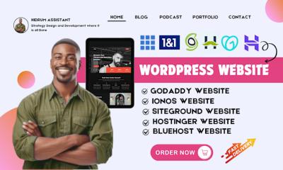I Will Design WordPress Website on Hostinger, Bluehost, GoDaddy, SiteGround, IONOS