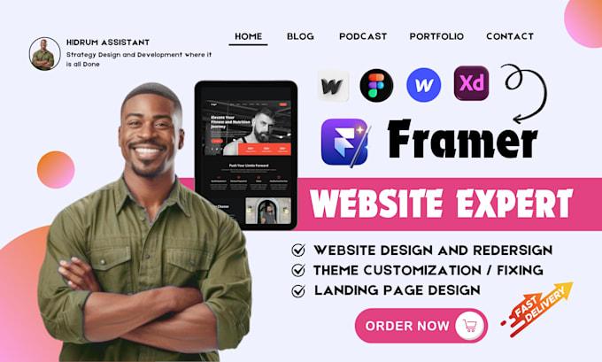 I Will Design Framer Theme Customization, Framer Landing Page, Figma to Framer Website