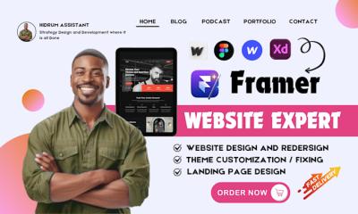 I Will Design Framer Theme Customization, Framer Landing Page, Figma to Framer Website