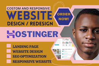 I will hostinger website design hostinger website redesign hosting website
