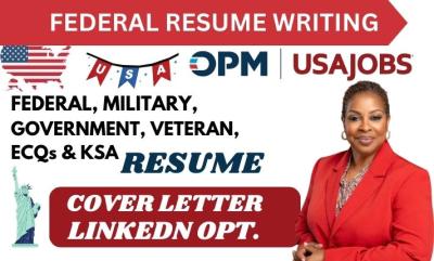 I will write federal resume writing USA jobs resume cover letter as federal recruiter