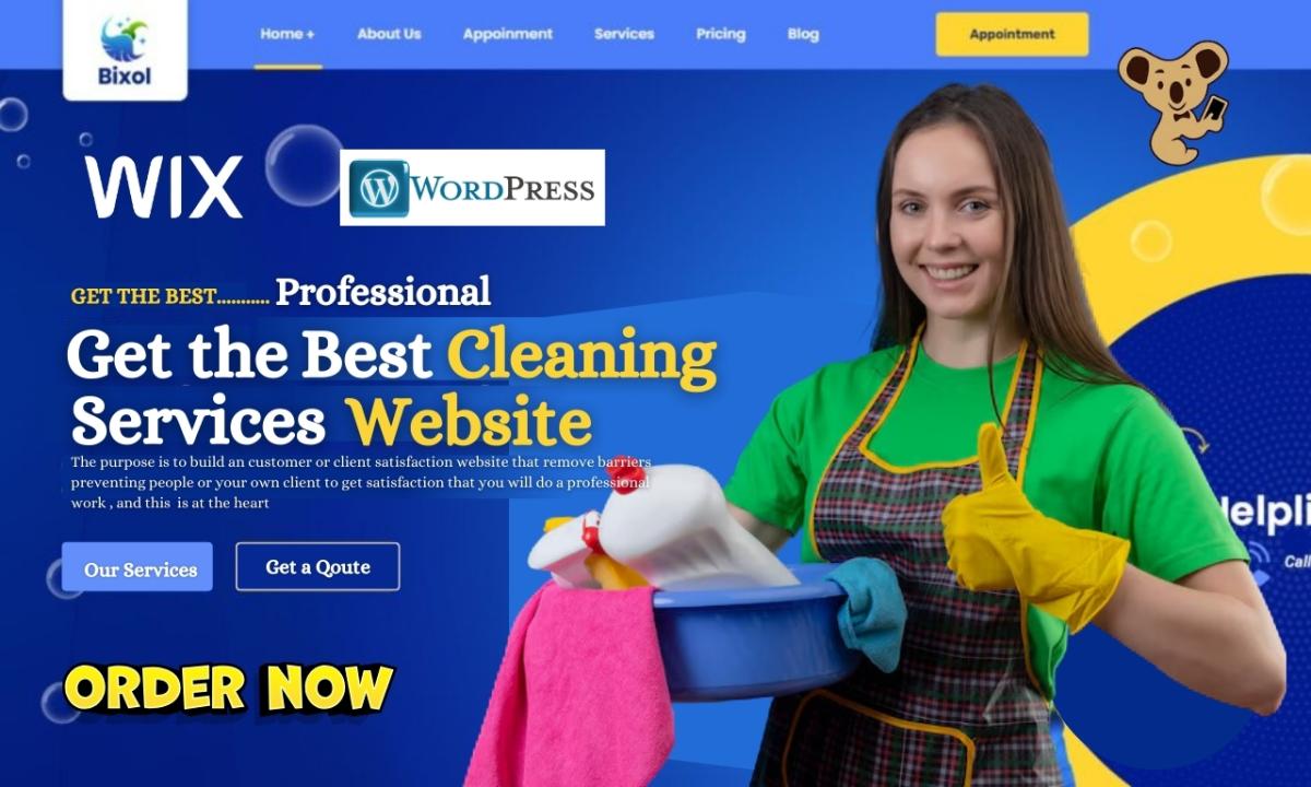 I will cleaning service website, office cleaning, booking koala, booking koala website