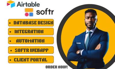I will setup Airtable, Airtable Database, Softr, Airtable Automation, Zapier Integration