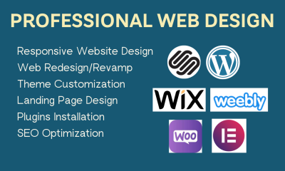 Build User-Friendly and Responsive Website on WordPress, Wix, Weebly, etc.