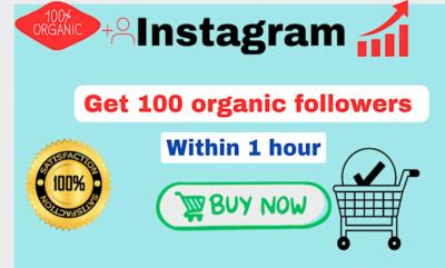 I will grow your Instagram with 100 real organic followers