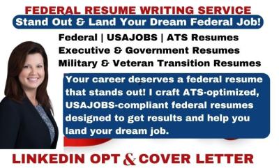I will do federal resume writing, executive resume, ATS resume writing for USAJOBS