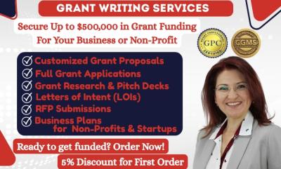 I will do grant writing, grant proposal, grant writer and business plan for nonprofit