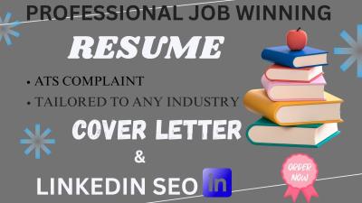 I will craft you a professional resume, cover letter, and LinkedIn optimization