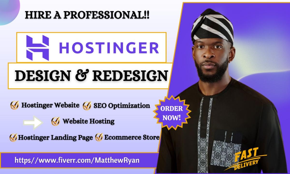 I will hostinger website design hostinger website redesign hostinger website design SEO