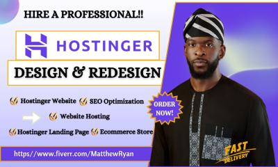 I will hostinger website design hostinger website redesign hostinger website design SEO
