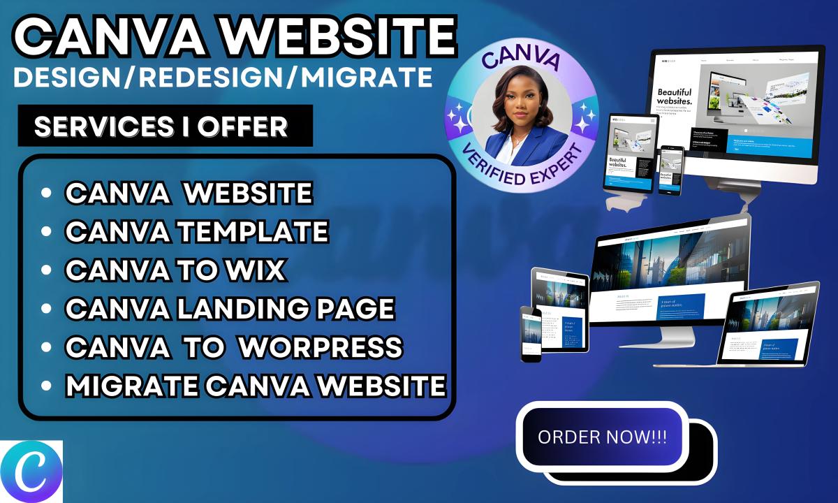 I will design Canva website, Canva landing page, migrate Canva website, and create Canva templates