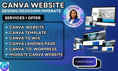 I will design Canva website, Canva landing page, migrate Canva website, and create Canva templates