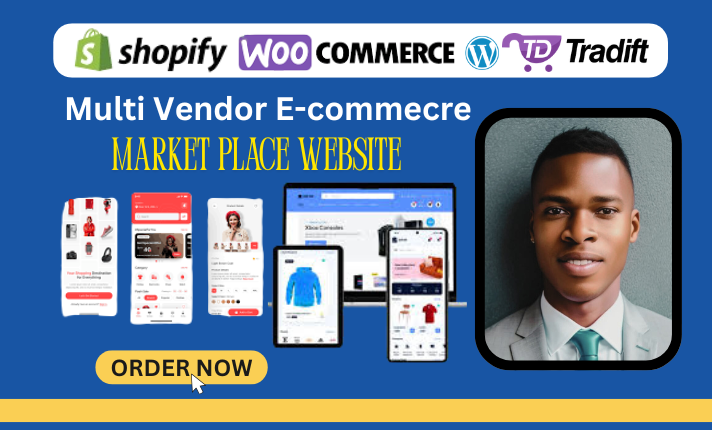 I will build multi vendor ecommerce marketplace website, Shopify, WooCommerce, TradiFt