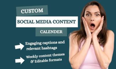 I will create engaging social media content calendar for Instagram, TikTok, Facebook