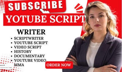I will research, write YouTube video scripts for MMA, WWE, NBA, history, and documentaries | Scriptwriter