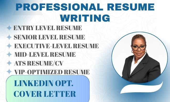 I will write professional resume writing ATS resume cover letter LinkedIn profile opt