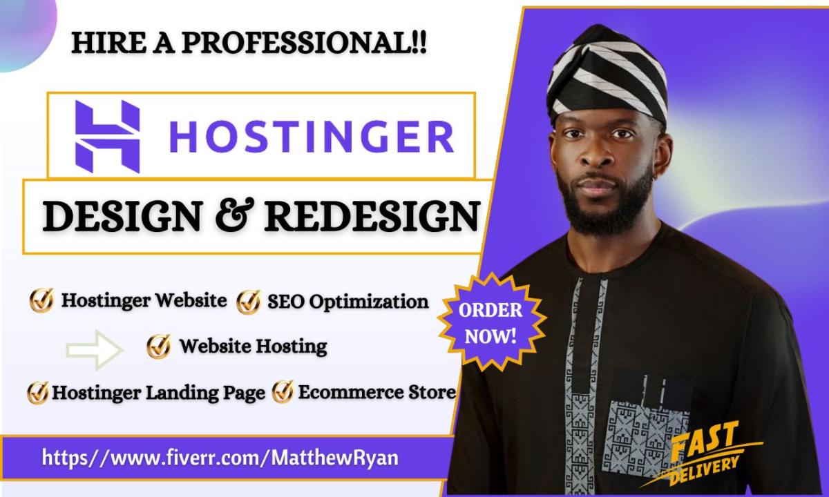 I will hostinger website design hostinger website redesign hostinger website design SEO