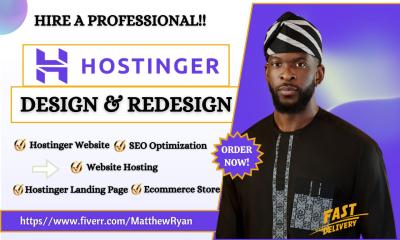 I will hostinger website design hostinger website redesign hostinger website design SEO