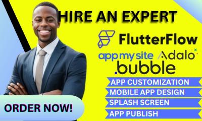 Do App Publish Mobile App Design on Adalo, FlutterFlow, Bubble.io, AppMySite – Expert
