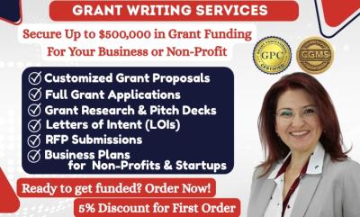 I will do grant writing, grant proposal, grant writer and business plan for nonprofit