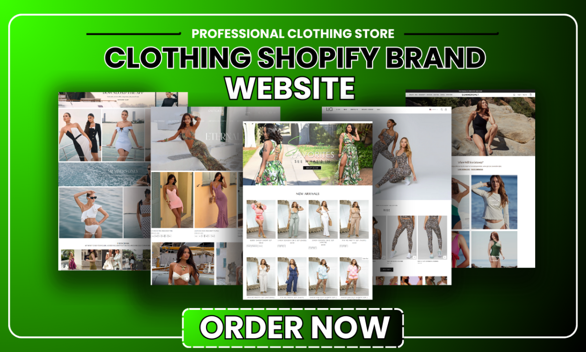 I will create a stunning clothing website, store, clothing brand website, Shopify clothing store, and more