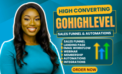 I will build gohighlevel sales funnel, go high level landing page, GHL website expert