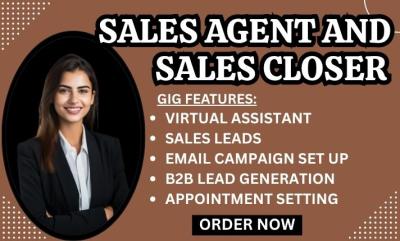 I will sales deal closer virtual assistant sales agent lead generation telemarketing