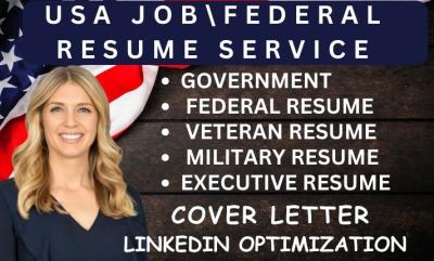 I Will Write Professional ATS Federal, USAJOBS, and Veteran Resume Writing