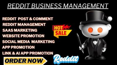 I will do Reddit Post Management for Business Website, AI App, IPTV, Crypto, SaaS, Token, SEO