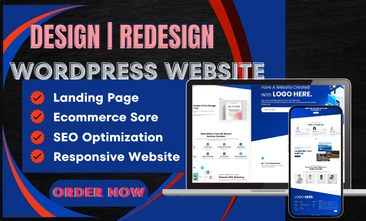 I will create WordPress website design or blog design on Elementor Pro Bluehost GoDaddy
