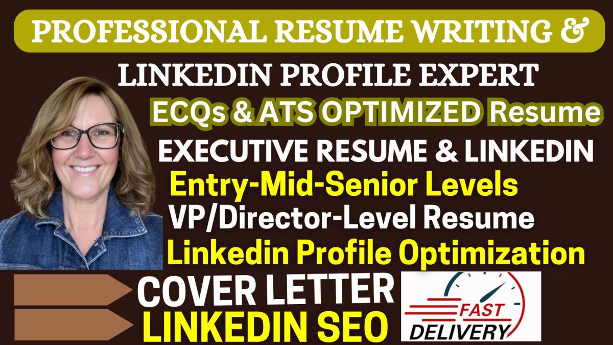 I will write executive resume, LinkedIn profile optimization, ATS resume writing
