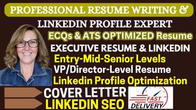 I will write executive resume, LinkedIn profile optimization, ATS resume writing