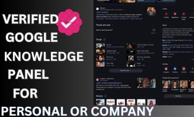 I will create a standard Google Knowledge Panel for personal, company, and brand