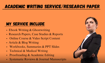 I will deliver professional academic writing and paper research
