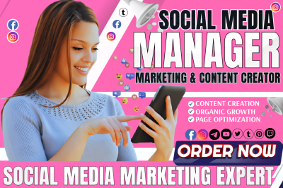 I will be your social media marketing manager TikTok manager Instagram content creator