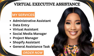“Professional Graphic Design Services”I will be your personal executive virtual administrative shopify assistance data entry