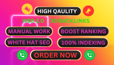 Web 2.0 Expert – Powerful High Quality 30 Backlinks Marketing