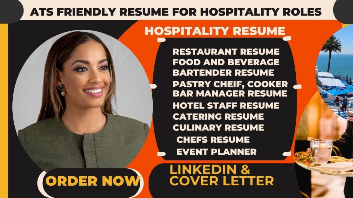 I will write winning resume for chefs, food service, revenue managers, hotel staff CV